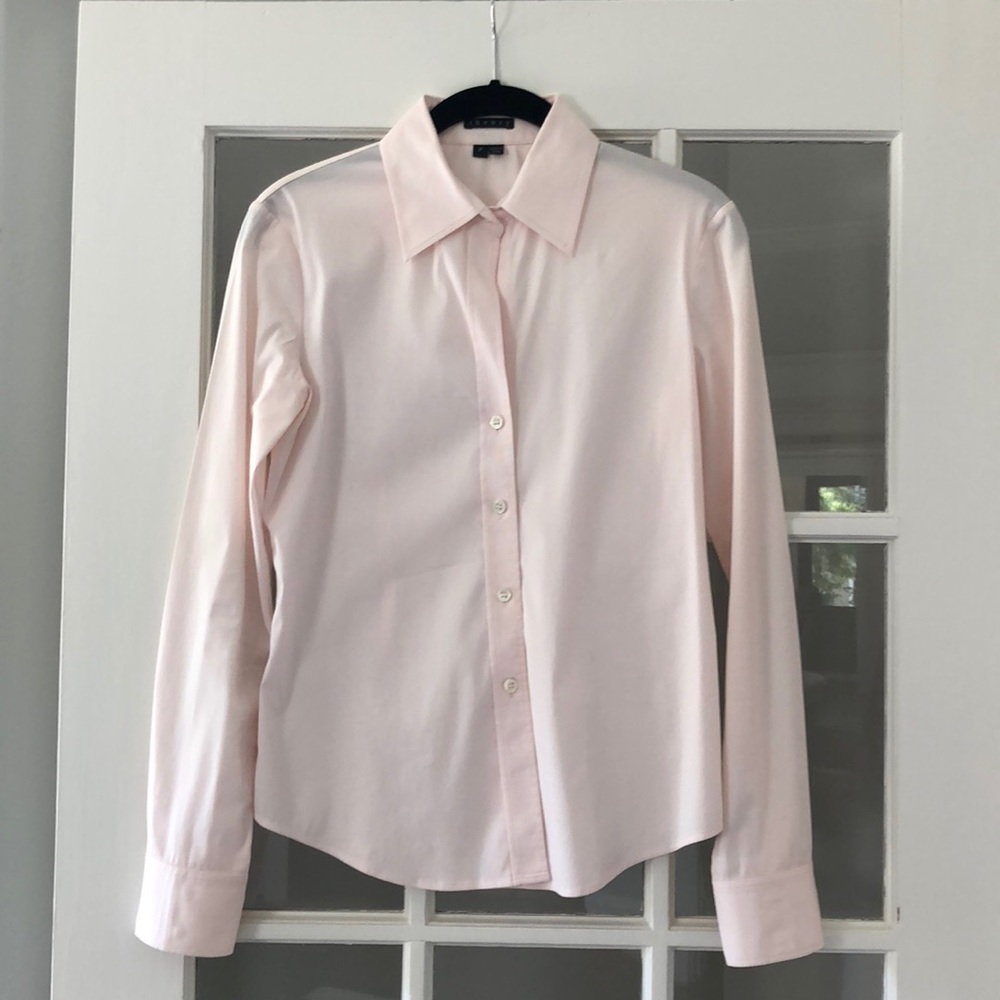 Theory Women's Pink Button Down Shirt